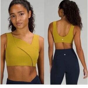 LULULEMON Nulu Cross-Front Yoga Bra Auric Gold size 2